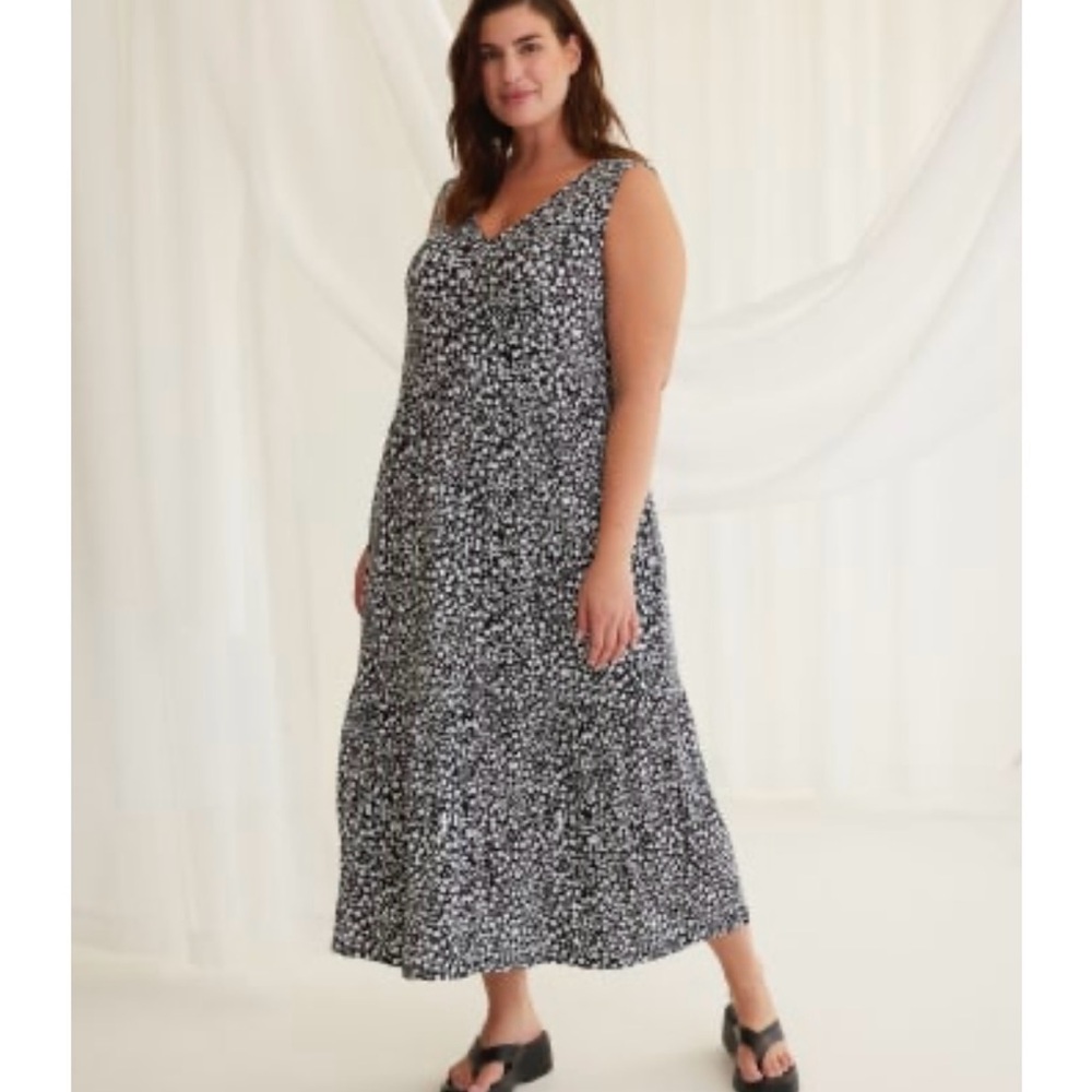Penningtons Black and White Tiered Maxi Dress
